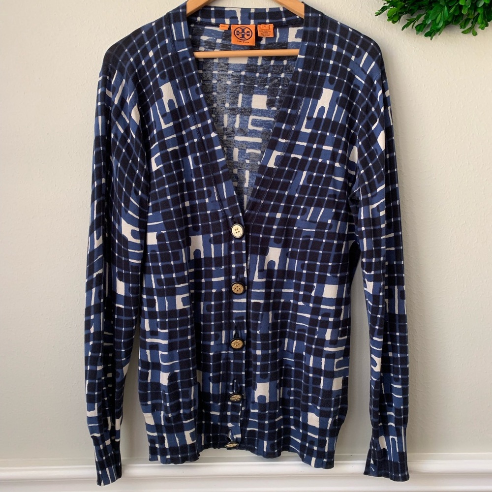 Tory Burch Button Down Cotton Grandpa Cardigan M
